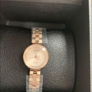 Brand new in box Citizen Eco-Drive Silhouette Rose Gold-Tone Ladies Watch.